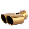 Horizontal view of Exhaust Tip 63mm Stainless Steel Gold Turndown Tip G2007