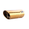 Horizontal view of Exhaust Tip 63mm Stainless Steel gold Round cut intercooled Tip G142