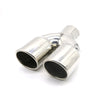 Horizontal view of Exhaust Tip 63mm Stainless Steel silver Straight cut Tip A1999