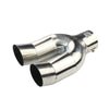 Horizontal view of Exhaust Tip 63mm Stainless Steel silver Turndown Tip A1992