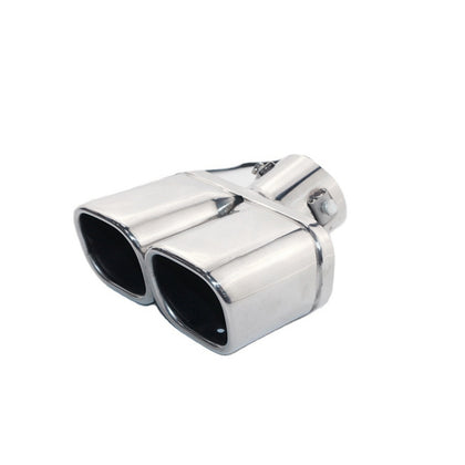 Horizontal view of Exhaust Tip 63mm Stainless Steel silver Turndown Tip S206