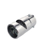 Horizontal view of Exhaust Tip 70mm Stainless Steel silver Straight cut Rolled Tip LED-76P
