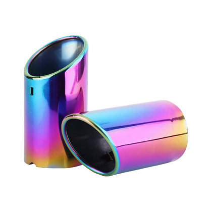 Horizontal view of Exhaust Tip 76mm Stainless Steel colorful Angle-cut Tip VWPOLO GOLF C