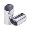 Horizontal view of Exhaust Tip 76mm Stainless Steel silver Angle-cut Tip A011'
