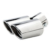 Horizontal view of Exhaust mufflers 63mm Stainless Steel silver Turndown Angle-cut Tip A207