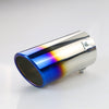 Side of Exhaust Muffler 76mm Bolt-on Stainless Steel roasted blue Angle-cut Tip B666