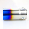 Side of Exhaust Tip 70mm Bolt-on Stainless Steel roasted blue Straight cut Rolled Tip B15