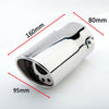 Dimension of Exhaust muffler 80mm Stainless Steel Bolt-on silver Angle-cut intercooled Tip A12X