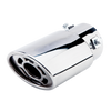 Horizontal view of Exhaust Tip 63mm Stainless Steel silver Angle-cut intercooled Tip A1422