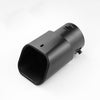 Upper view of Exhaust Muffler 80mm Stainless steel matte black Angle-cut Tip L37