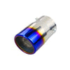 Upper view of Exhaust Tip 80mm Bolt-on Stainless Steel burnt blue Angle-cut Rolled Tip B8