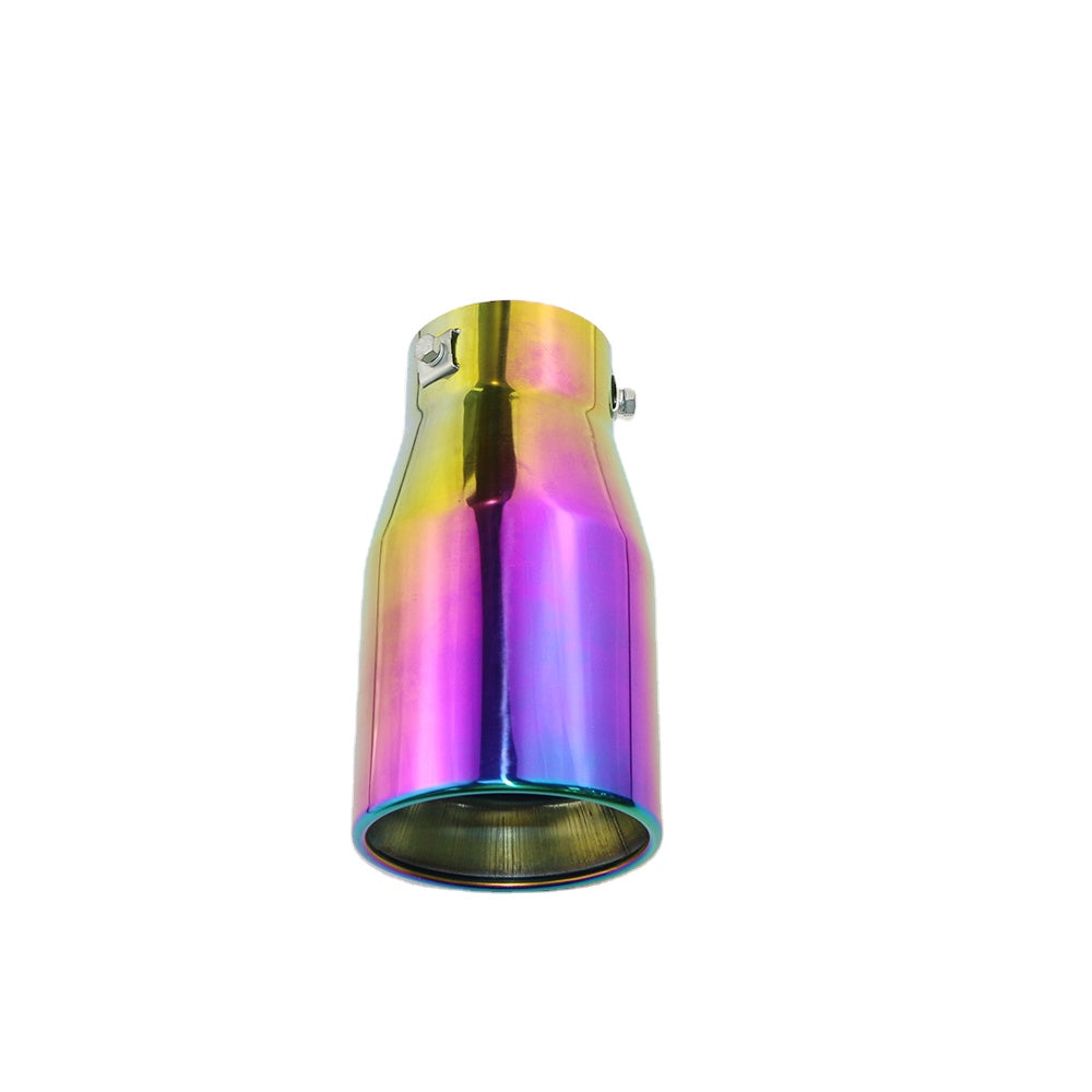 Upper view of Exhaust Tip 80mm Stainless Steel Colorful Straight cut Rolled Tip C201
