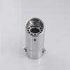 Vertical view of Exhaust Muffler 58mm Stainless Steel silver Round cut intercooled Tip A55X