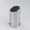 Vertical view of Exhaust Muffler 76mm Stainless Steel silver Angle-cut Rolled Tip A666