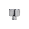 Vertical view of Exhaust Tip 63mm Bolt-on Stainless Steel silver Angle-cut Tip A206