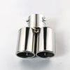 Vertical view of Exhaust Tip 63mm Stainless Steel silver Turndown Rolled Tip A2007