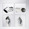 View of Exhaust Muffler 70mm Stainless Steel silver Turndown Tip A190